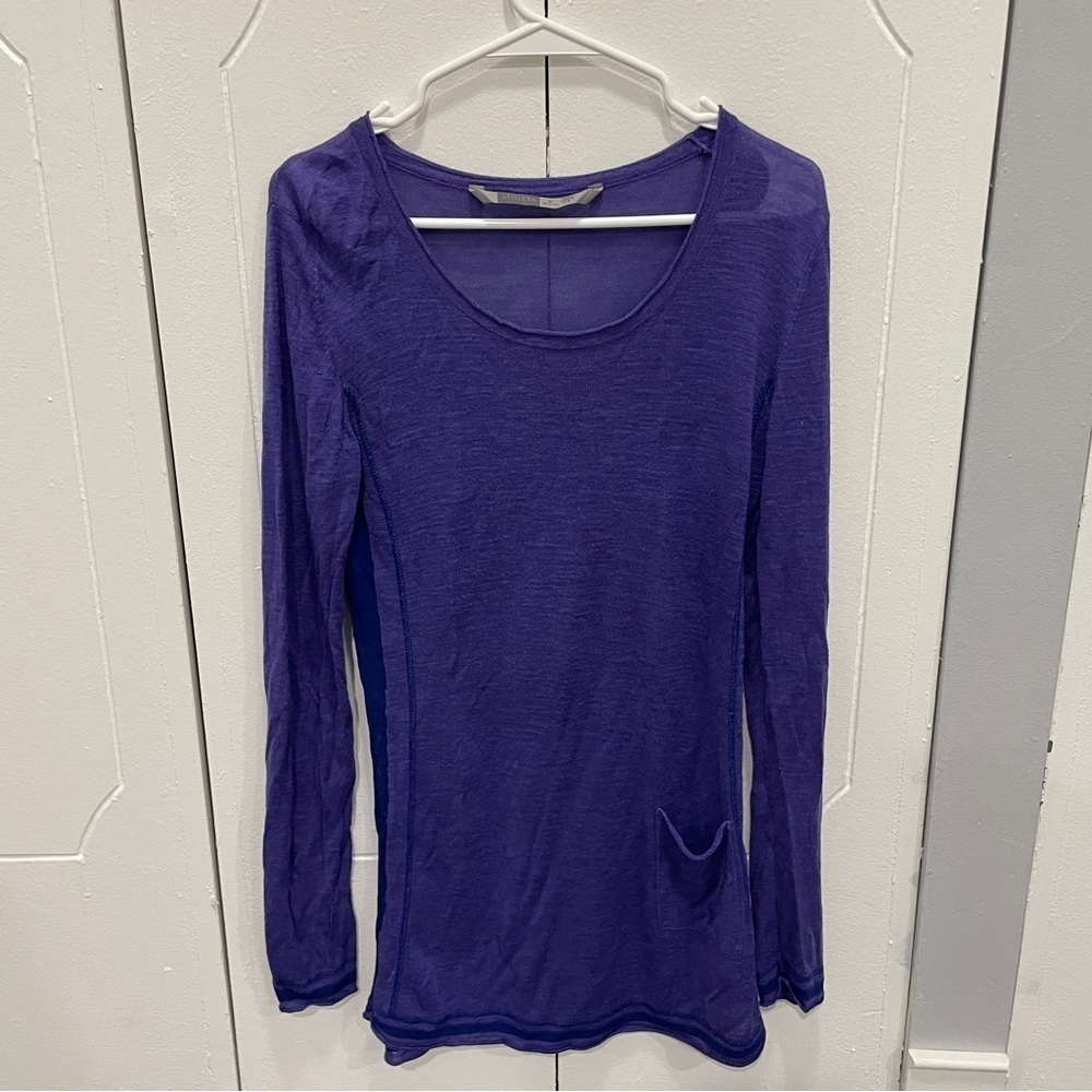 Athleta Purple Linen Silk Blend Tunic Long Sleeve Shirt